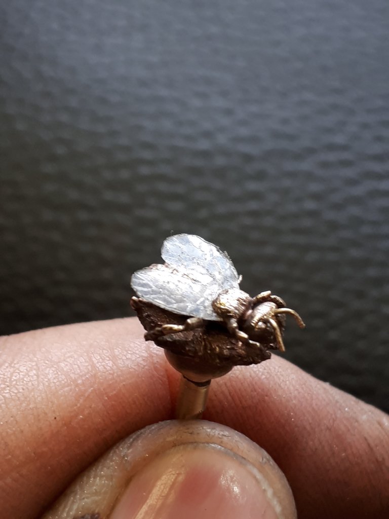 Photos de l'abeille en cours de fabrication par Alain Valette